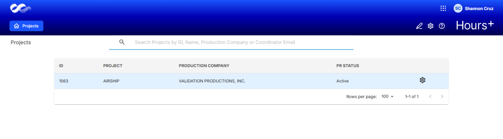 Hours+ Project List