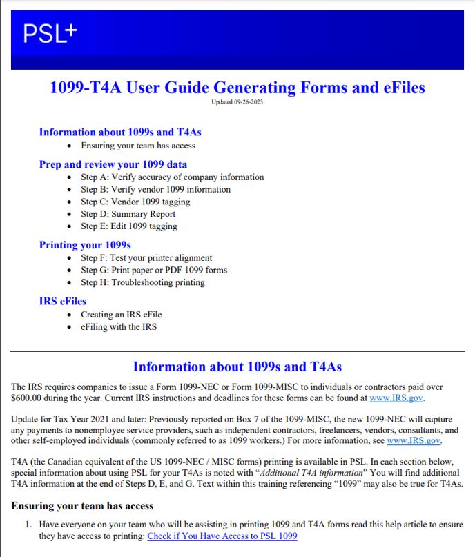 1099-T4A User Guide Generating Forms and eFiles PNG