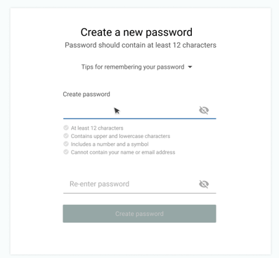 8.0 Dektop create password