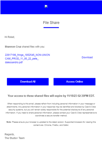 File Share email